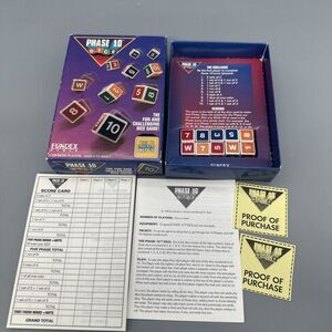 Phase 10 Dice Game Complete Fun Challenging Vintage 1993 Fundex Complete